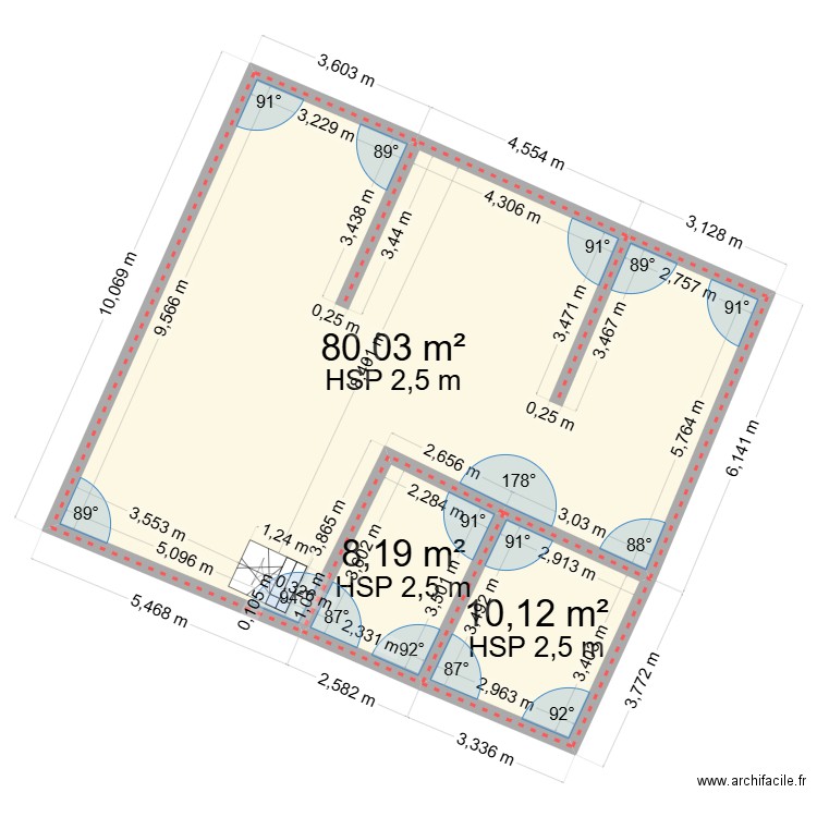 La vie est Belle 2. Plan de 3 pièces et 98 m2