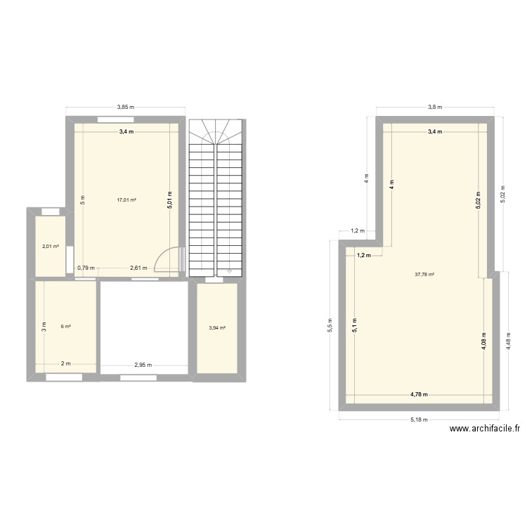 Adrar. Plan de 5 pièces et 67 m2