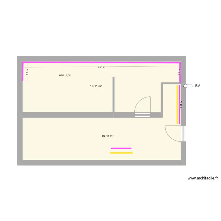 PLAN CORIOU - CUVELAGEQ. Plan de 2  et 38 m²