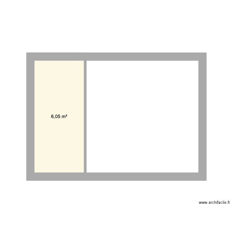 Home. Plan de 1 pièce et 6 m2
