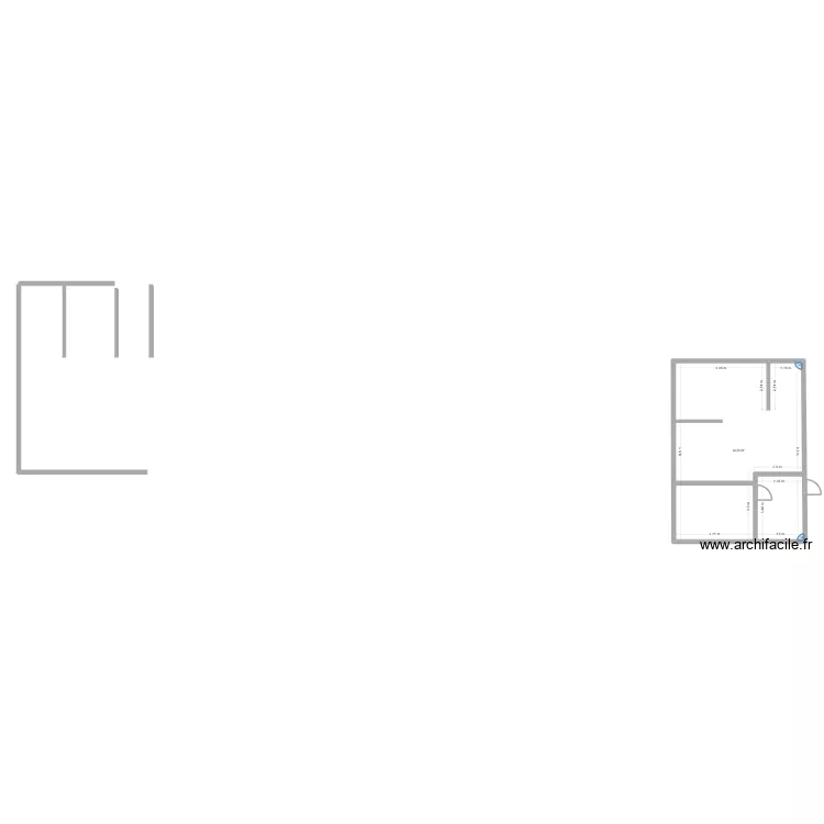 GARCONIERE V2. Plan de 1  et 64 m²