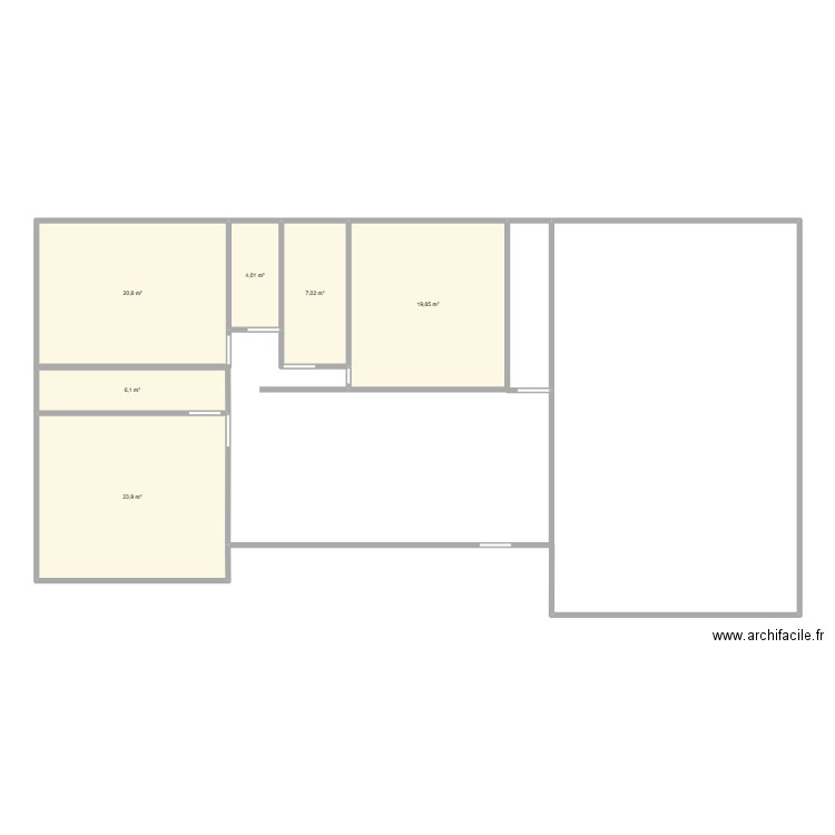 modele 2. Plan de 6 pièces et 82 m2