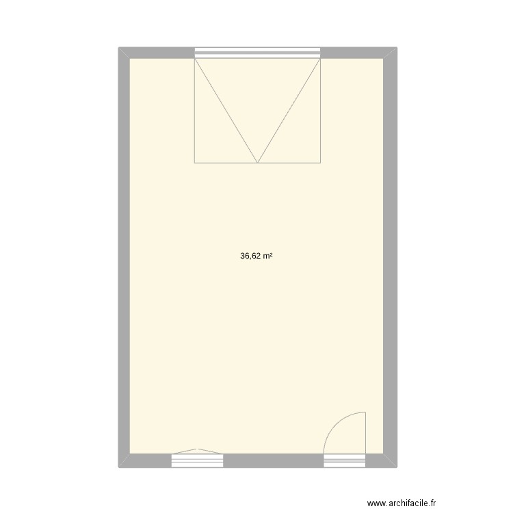 Projet. Plan de 1 pièce et 37 m2