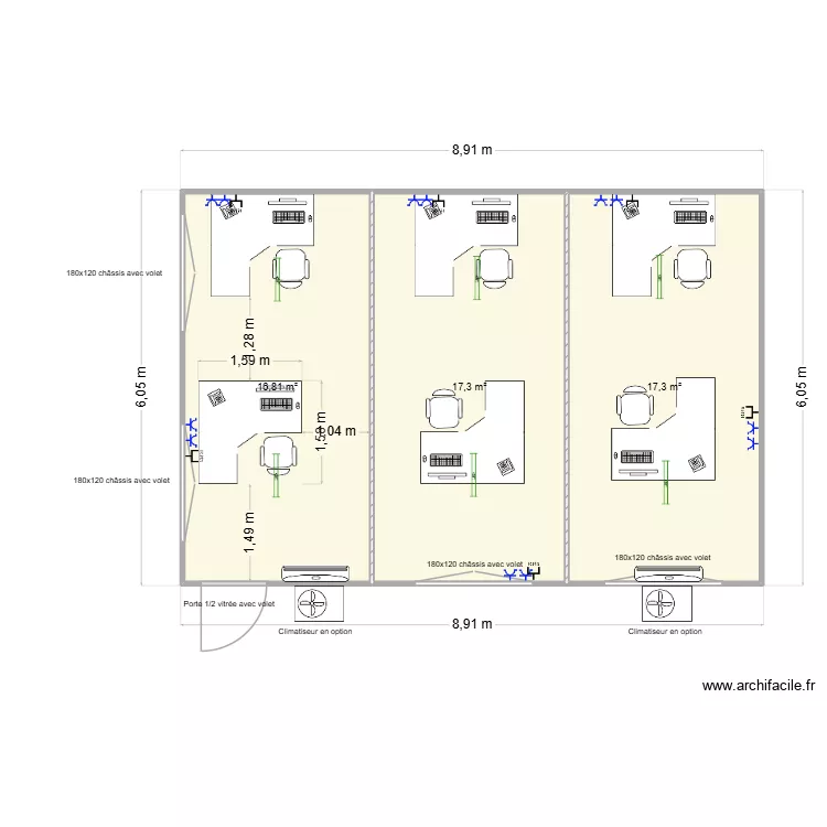 Dock-moulin. Plan de 3 et 51 m² Dock-moulin. Plan de 3 et 51 m²