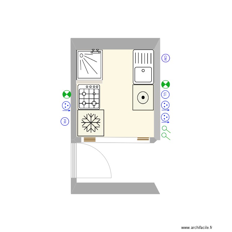 aichaDessus. Plan de 2 pièces et 5 m2