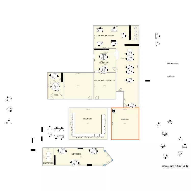 BH 2 &egrave;me ex. Plan de 9  et 491 m²