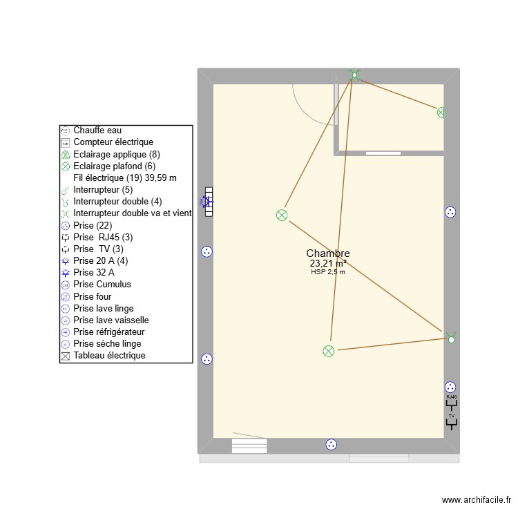 MAISON RDC. Plan de 5 pièces et 68 m2