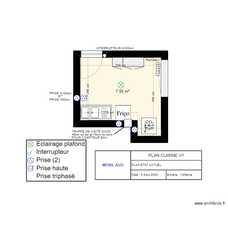 PLAN CUISINE PARIS19. Plan de 0 pièce et 0 m2