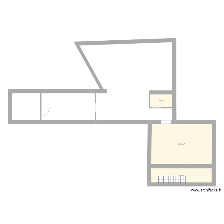 rdc steph val. Plan de 3 pièces et 36 m2