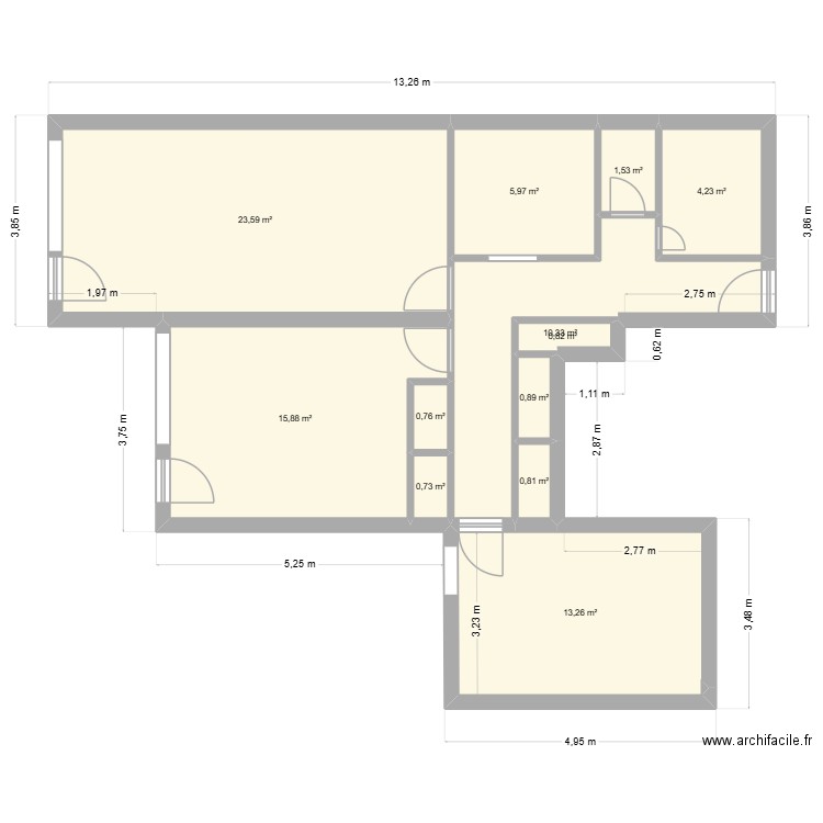 Chamrousse. Plan de 12 pièces et 79 m2