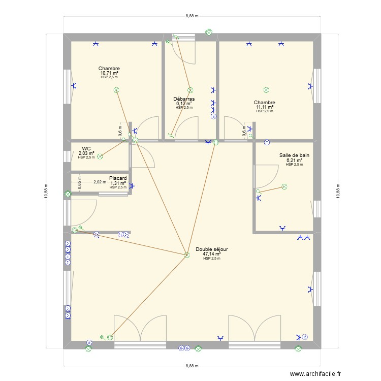 projet logis schéma électrique3. Plan de 7 pièces et 85 m2