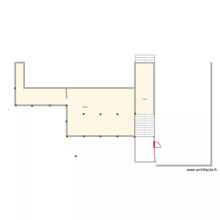 terrasse laurant. Plan de 2  et 75 m²