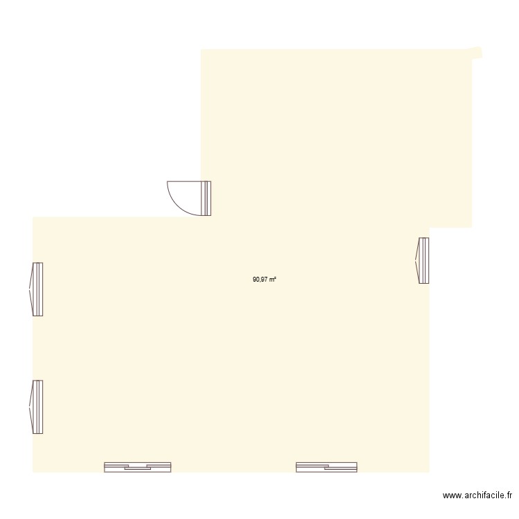 SEYNE. Plan de 1 pièce et 91 m2