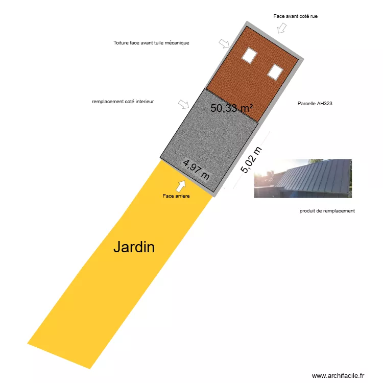 Lille bouchard 2. Plan de 1  et 50 m²
