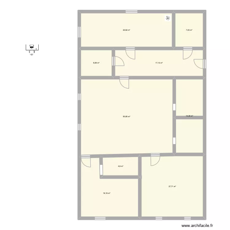 1er étage. Plan de 9 et 170 m² 1er étage. Plan de 9 et 170 m²