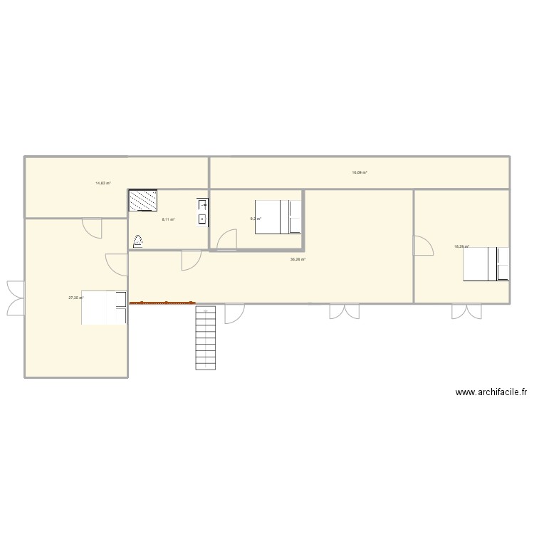 Vavincourt5. Plan de 7 pièces et 130 m2