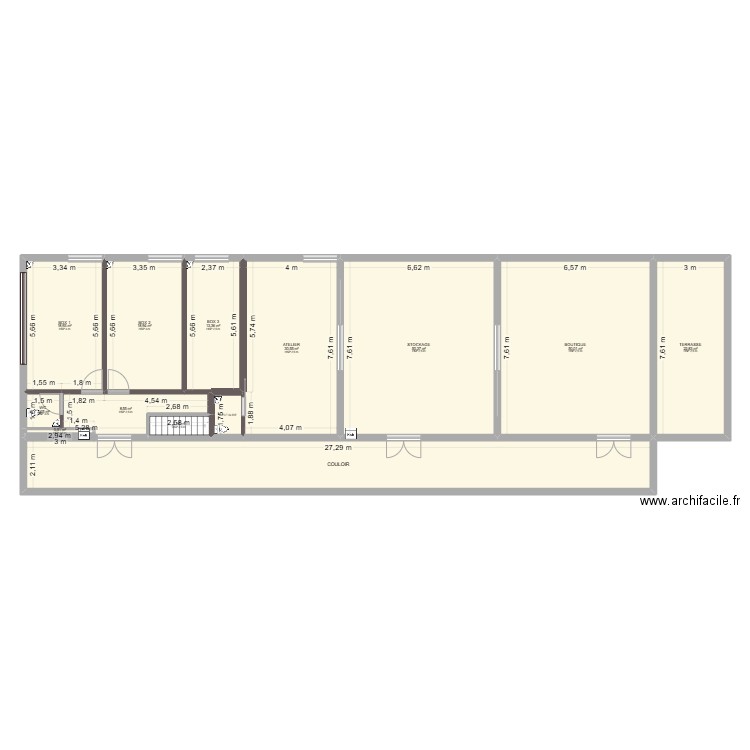 LOCAL COMMERCIAL SALERNES. Plan de 13 pièces et 278 m2