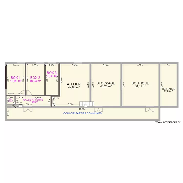 LOCAL COMMERCIAL SALERNES. Plan de 