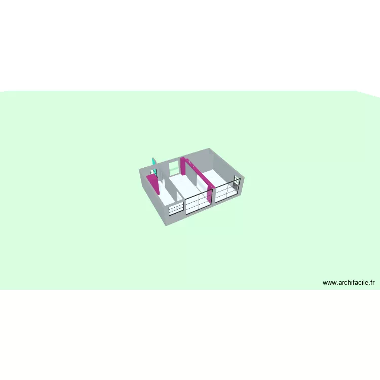 chez moi a modifier. Plan de 2 pièces et 60 m²