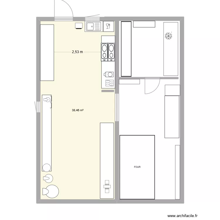 Plan Laboratoire VAE. Plan de 1  et 38 m²