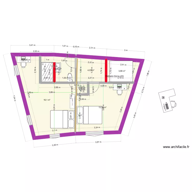 ET2-vessai_tou_refait. Plan de 6 et 45 m² ET2-vessai_tou_refait. Plan de 6 et 45 m²