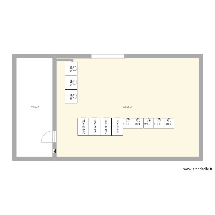 Villeneuve V2. Plan de 2 pièces et 86 m2