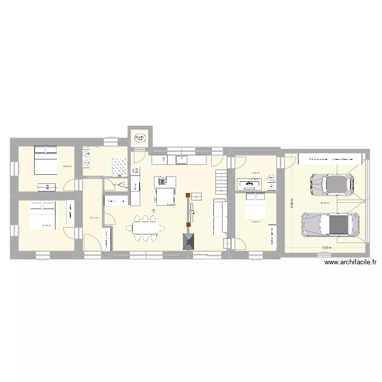 Maison r&eacute;elle. Plan de 