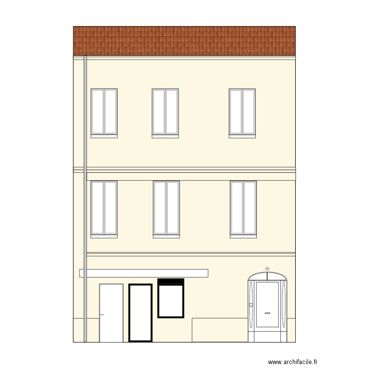 plan façade retaillons projetée. Plan de 0 pièce et 0 m2