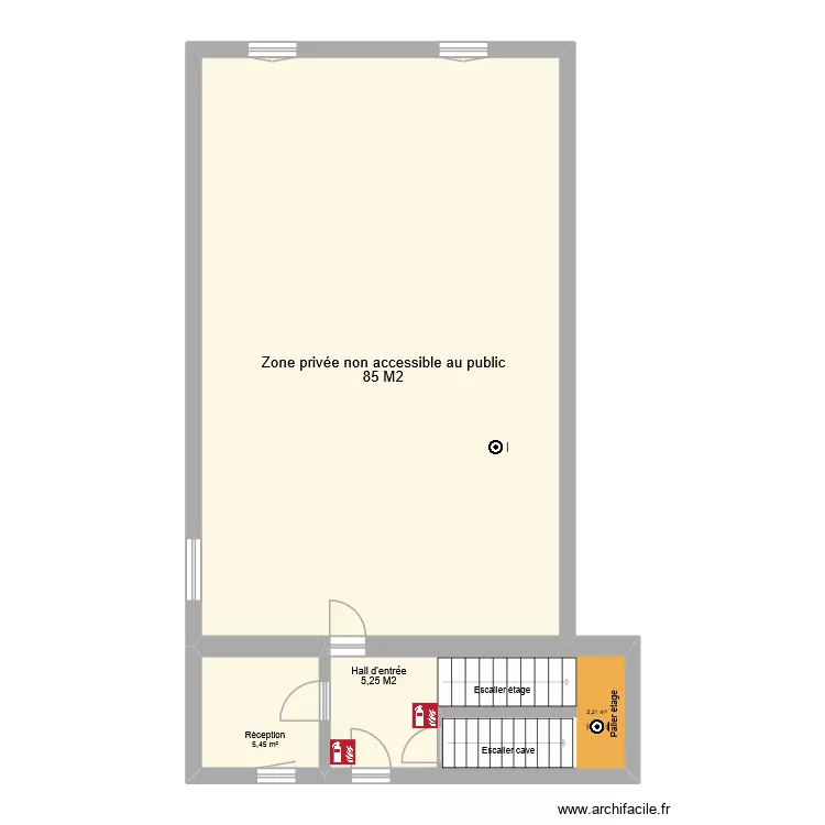 ERP. Plan de 3 pièces et 104 m²