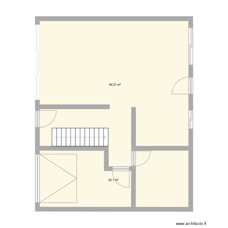 ma maison. Plan de 2 pièces et 76 m2