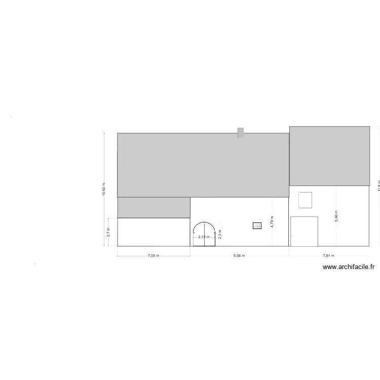 FACADE NORD EXISTANT. Plan de FACADE NORD EXISTANT. Plan de