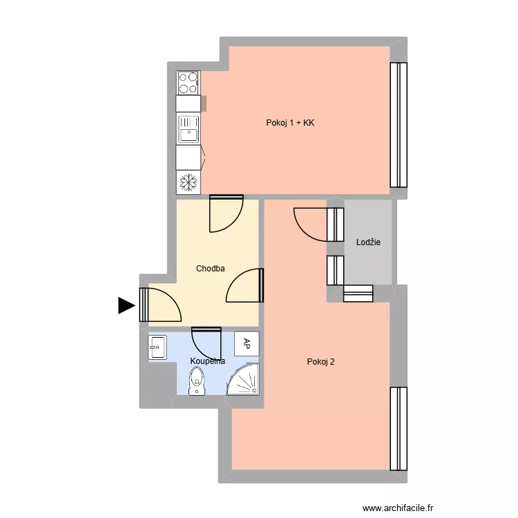 Sokolsk&aacute; tř&iacute;da 422, byt 15. Plan de 10  et 170 m²