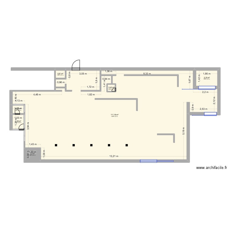 ravillon. Plan de 3 pièces et 82 m2