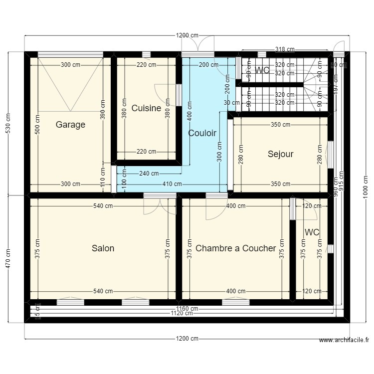 Plan parent Loulah 12mx10m. Plan de 10 pièces et 99 m2