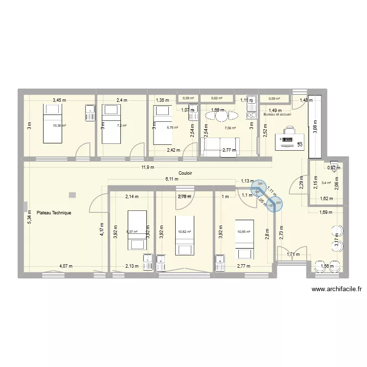 Cabinet Saint di&eacute; V6. Plan de 12  et 120 m²