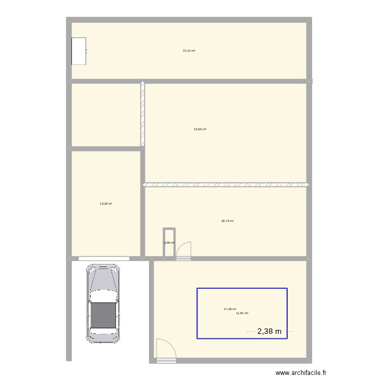 terrain. Plan de 7 pièces et 189 m2