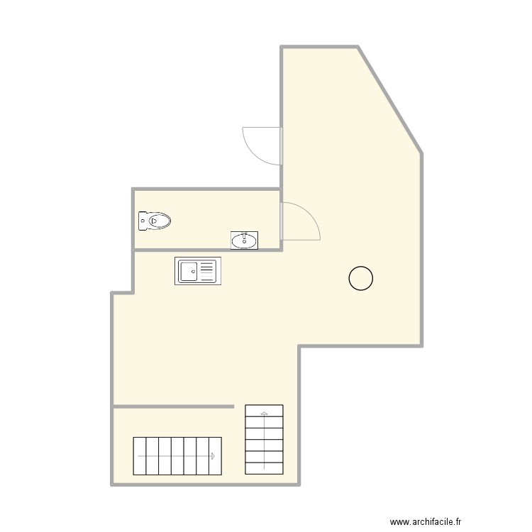 +1 Commerce Place Verte 38. Plan de 2 pièces et 39 m2