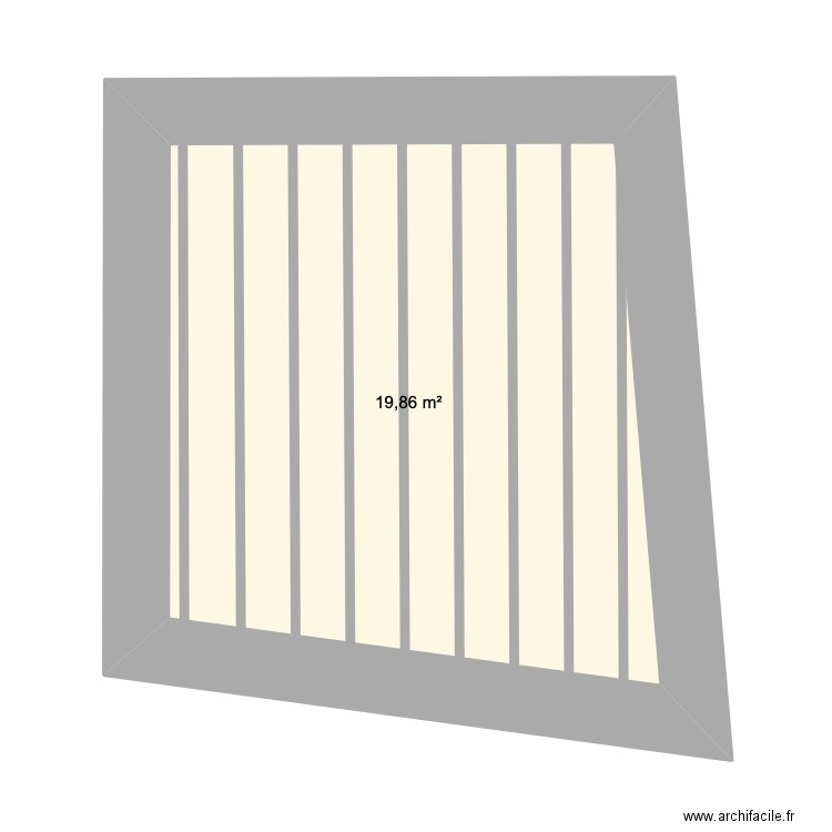 petite poutres. Plan de 4 pièces et 79 m2