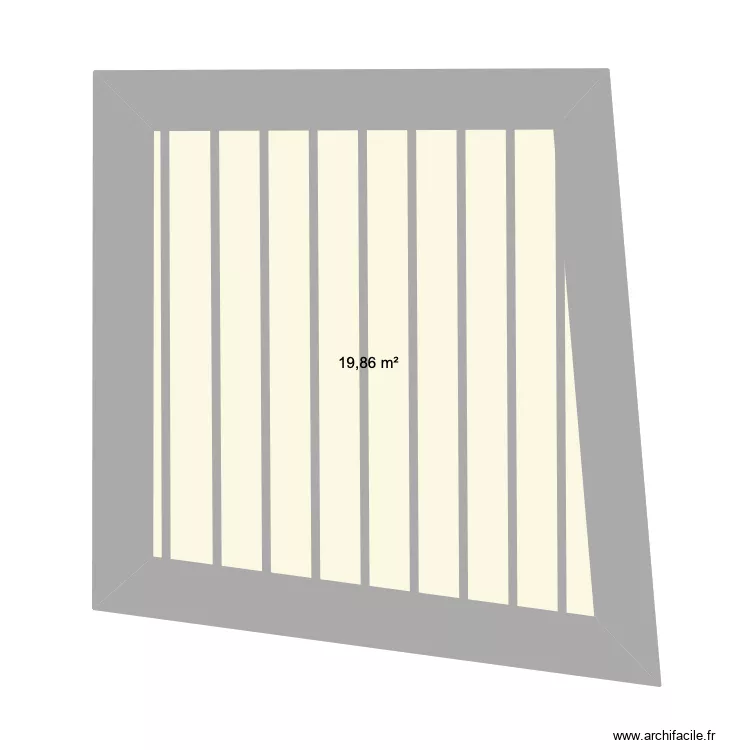 petite poutres. Plan de 4 pièces et 79 m²