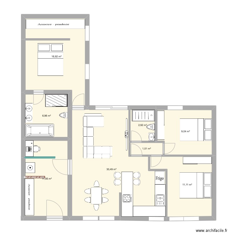 Maison RENOVATION future plan inchallah. Plan de 8 pièces et 91 m2