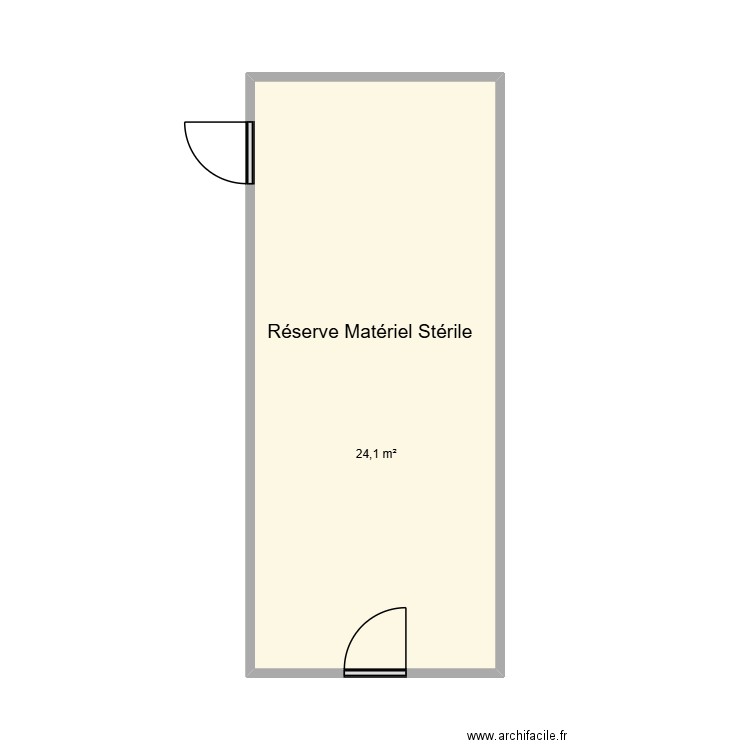 Réserve Matériel Stérile CHU Helora Mons Kennedy. Plan de 1 pièce et 24 m2