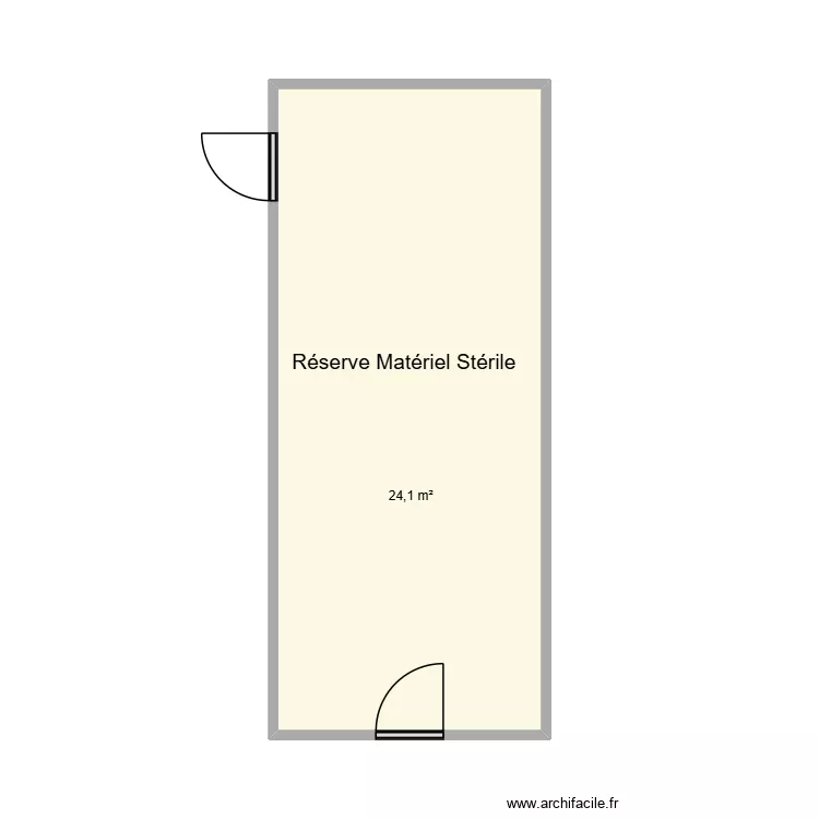 R&eacute;serve Mat&eacute;riel St&eacute;rile CHU Helora Mons Kennedy. Plan de 1 pièce et 24 m²