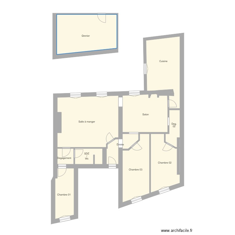 780807976-STGERMAIN-ASTRUC-CROQUIS. Plan de 14 pièces et 76 m2