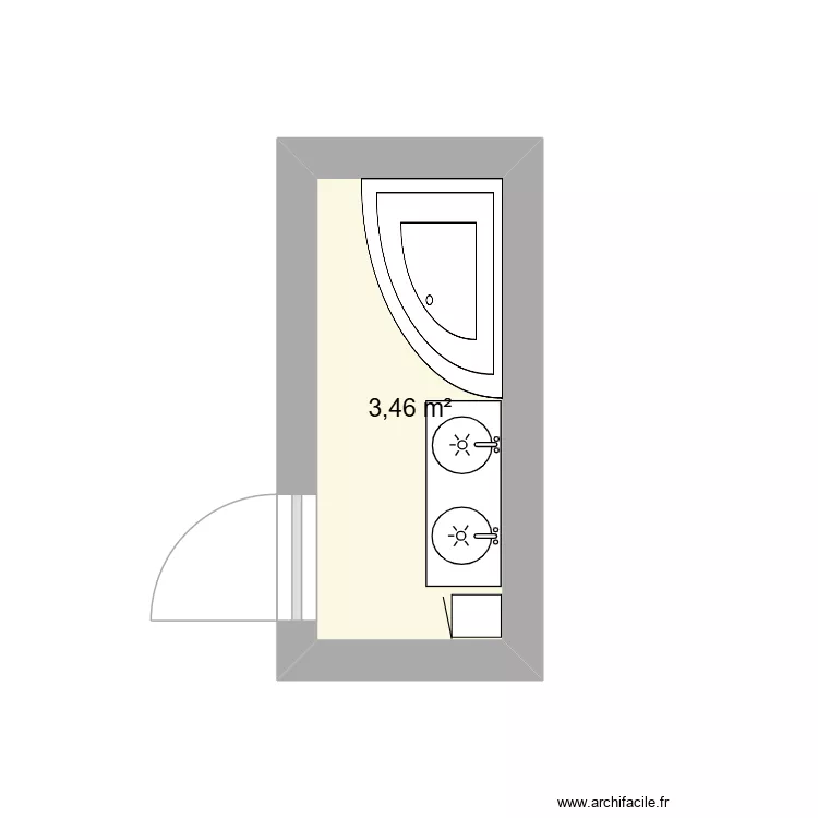 SALLE DE BAIN PETITE. Plan de 1 Pièce et 3 m² SALLE DE BAIN PETITE. Plan de 1 Pièce et 3 m²