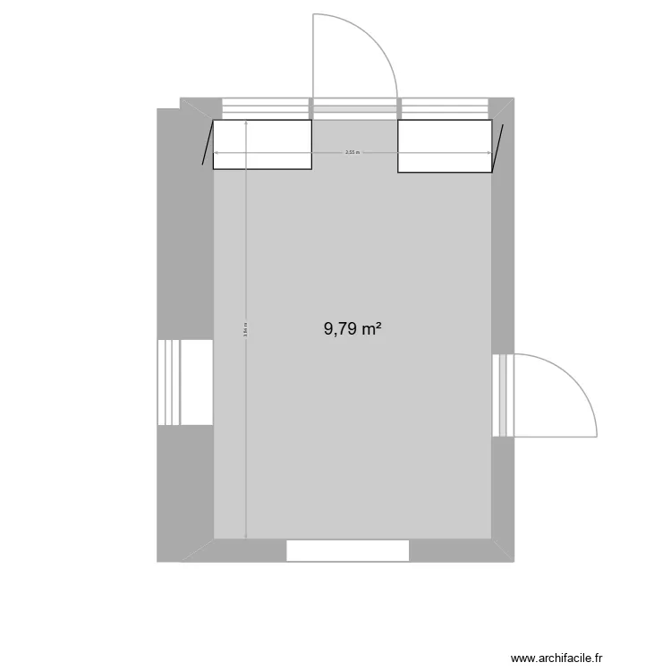 Cuisine. Plan de 1  et 10 m²