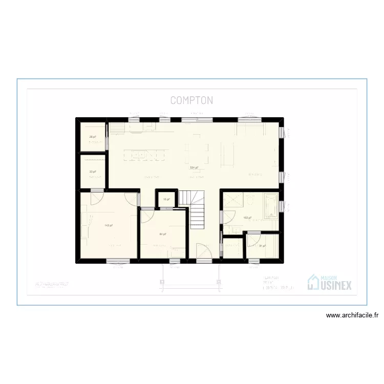COMPTON 28&rsquo; X 40&rsquo; PLAN VIERGE. Plan de 