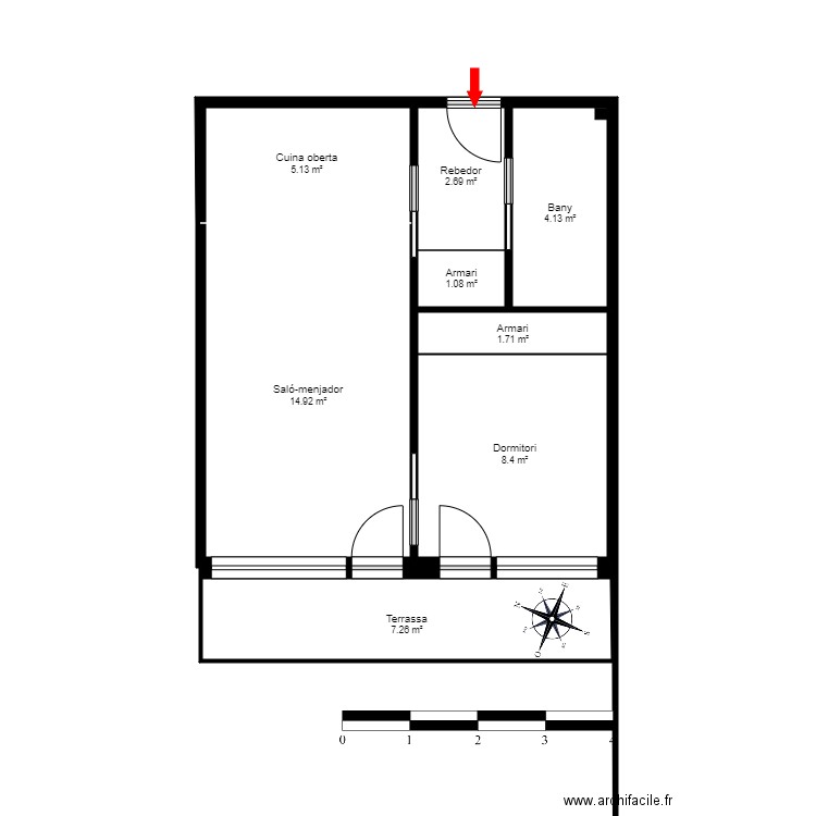 copia_ED. HORT DEL SOLÀ, BLOC C, PB-3. LA MASSANA. Plan de 9 pièces et 56 m2