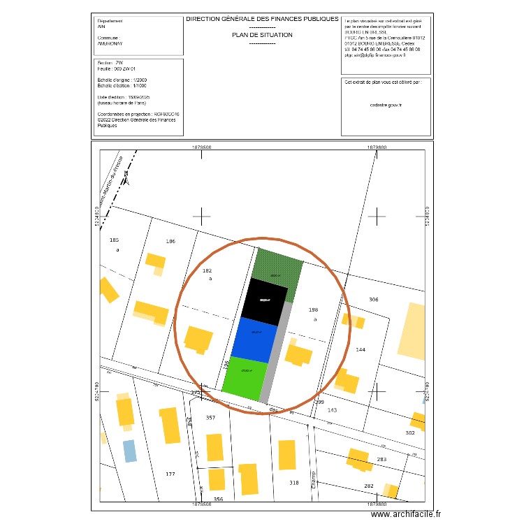 Ambronay triple terrain. Plan de 0 pièce et 0 m2