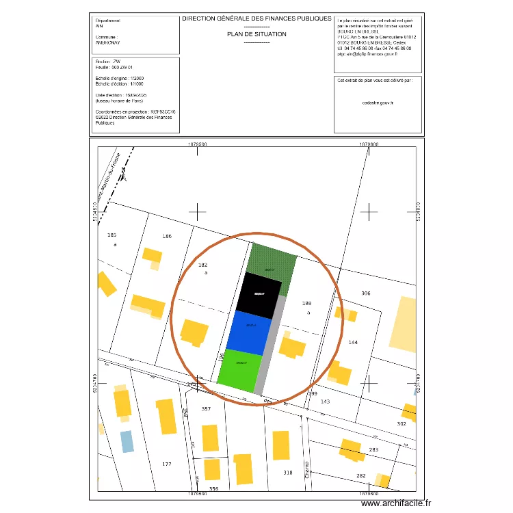 Ambronay triple terrain. Plan de Ambronay triple terrain. Plan de