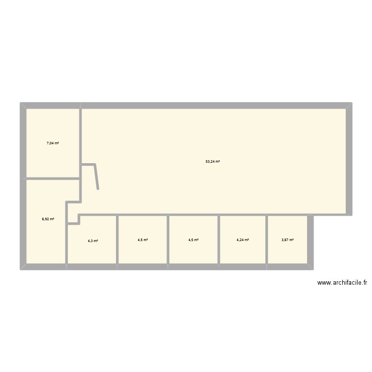 Duparc. Plan de 8 pièces et 88 m2